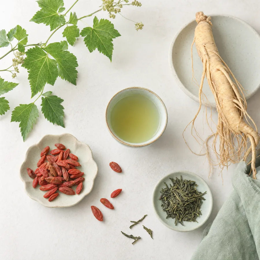 Traditional Chinese herbal wellness ingredients