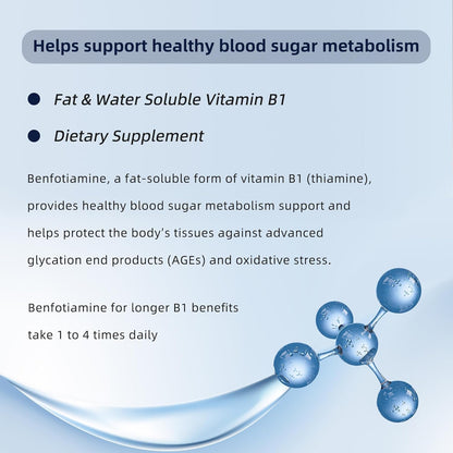 I Love Health Vitamin B1 500mg with Benfotiamine 20mg, 120 Capsules – 2 in 1 B-1 Complex Enhanced Formula – Fat & Water Soluble Thiamine B1 Supplement – Third Party Lab Tested, Non-GMO, No Gluten, MADE In USA