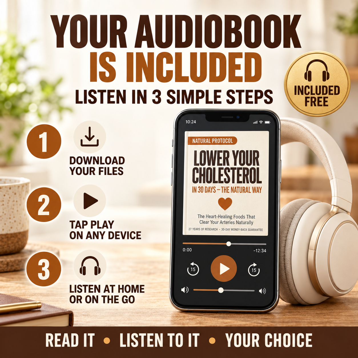 Lower Your Cholesterol in 30 Days + Tracker & Audiobook