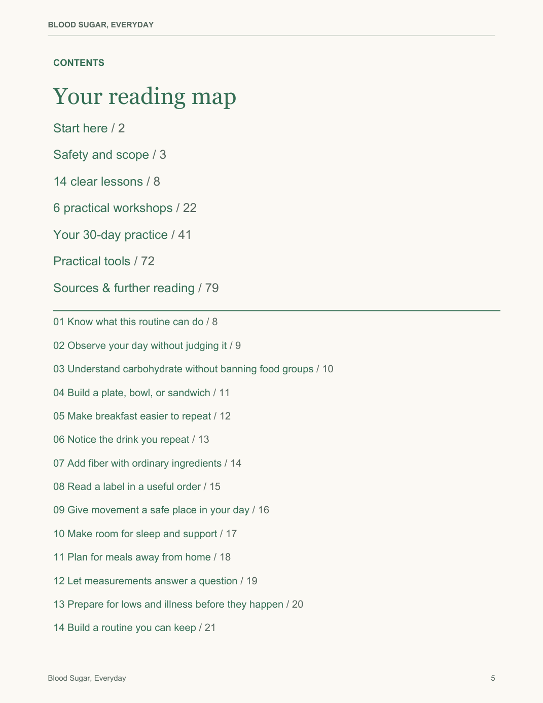 Blood Sugar, Everyday actual PDF page preview 1