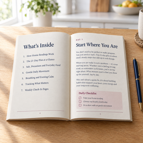 Inside the book — contents page and the start of Day 1