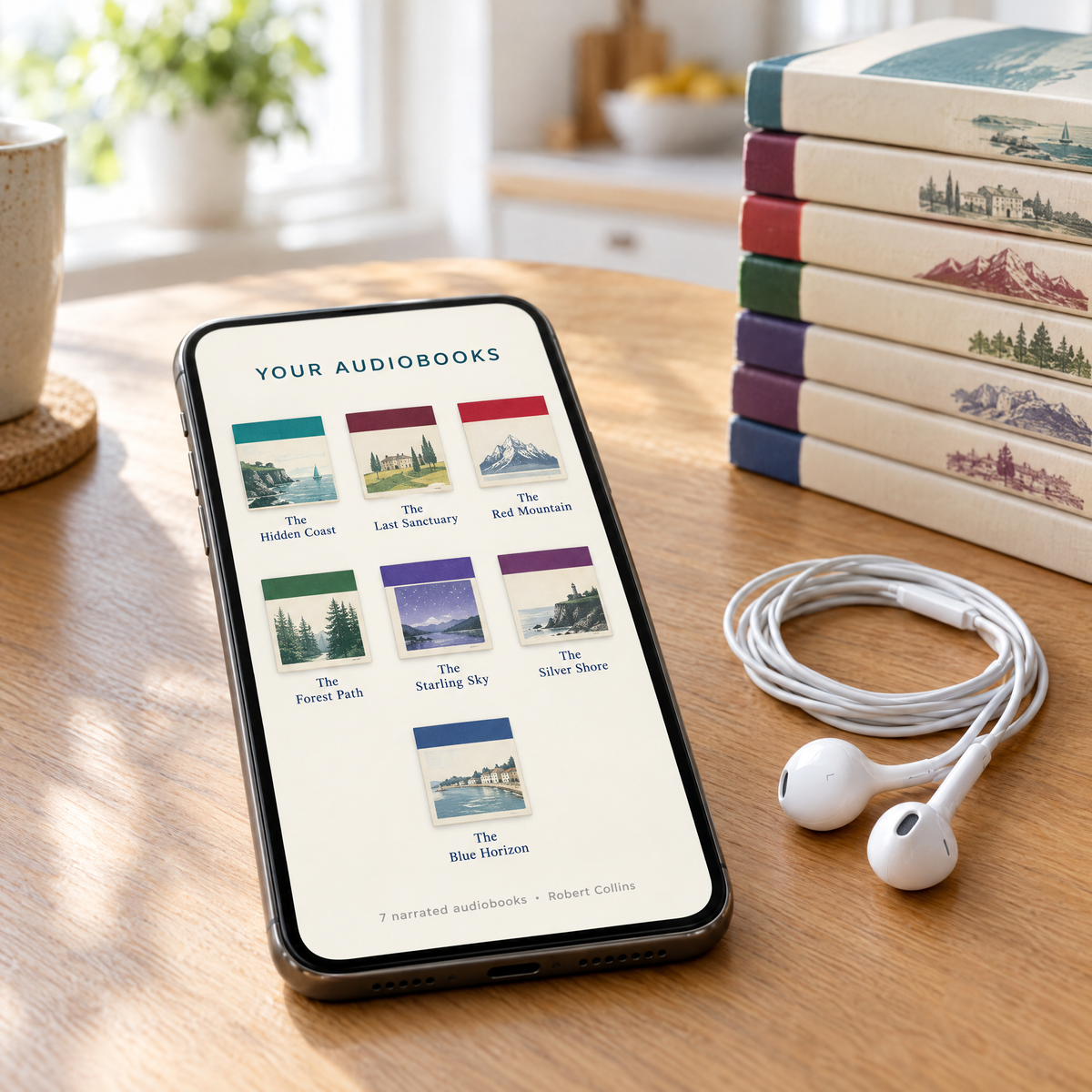 7 narrated audiobooks included — listen on your phone