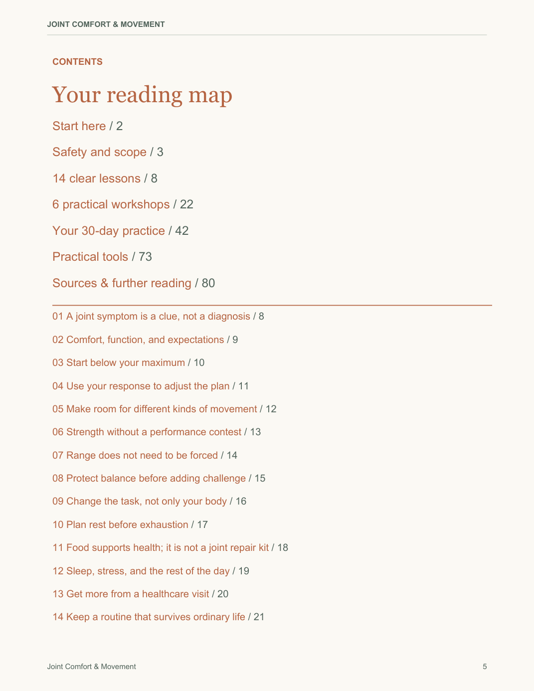 Joint Comfort & Movement actual PDF page preview 1
