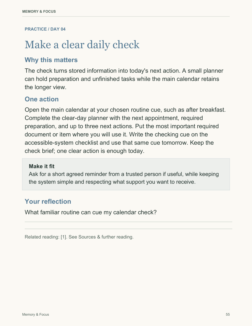 Memory & Focus — sample PDF page 55