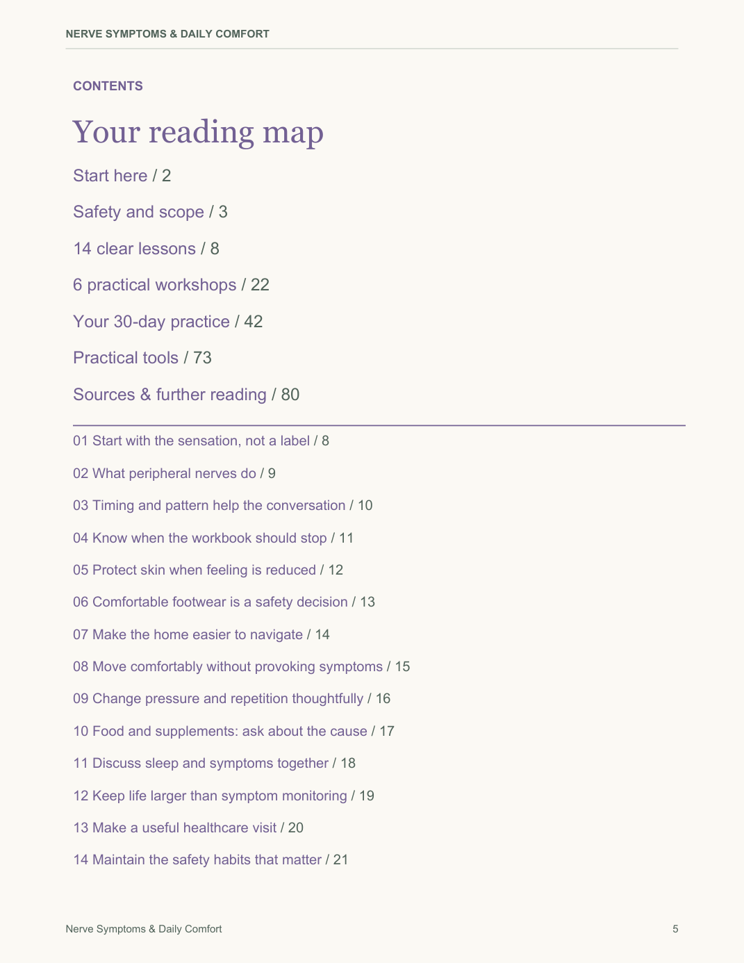 Nerve Symptoms & Daily Comfort actual PDF page preview 1