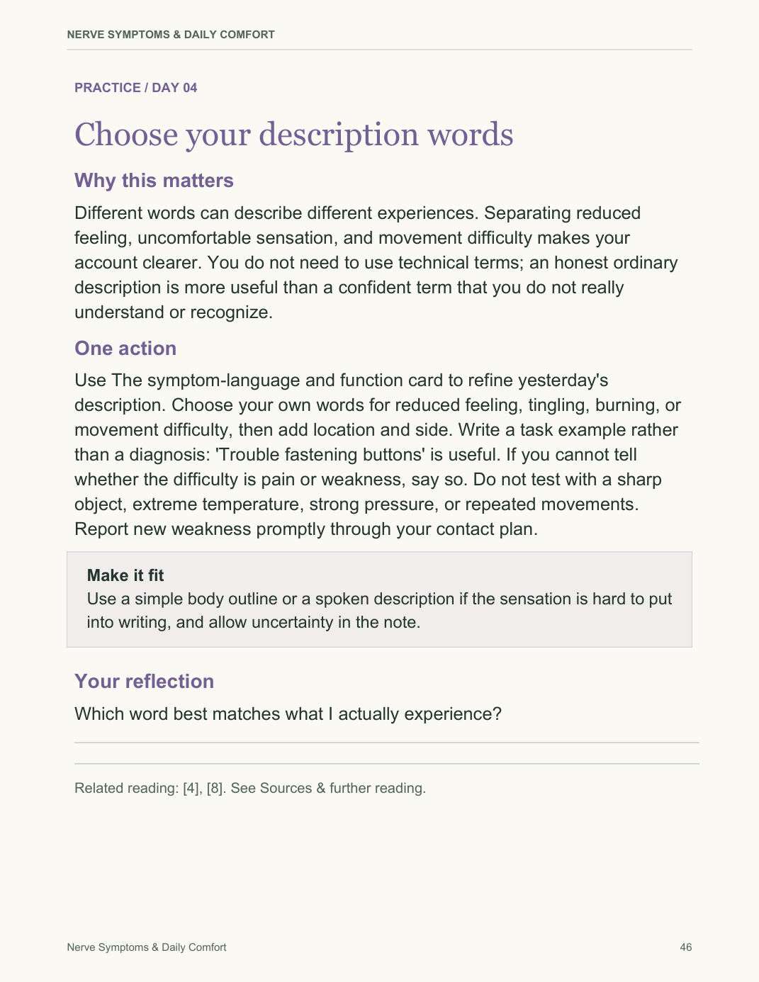 Nerve Symptoms & Daily Comfort actual PDF page preview 3