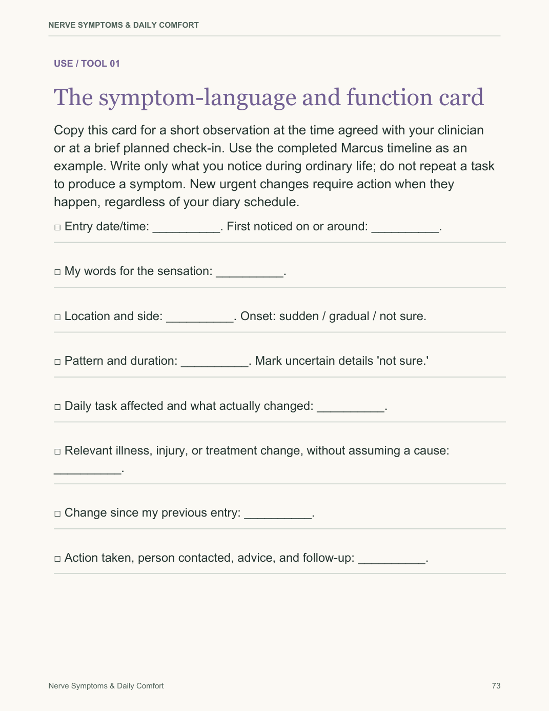 Nerve Symptoms & Daily Comfort actual PDF page preview 4
