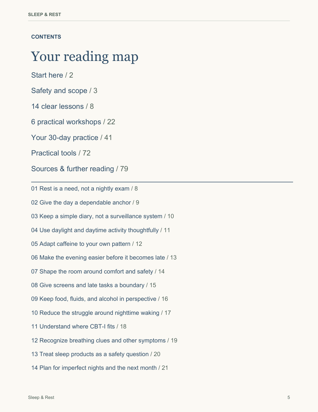 Sleep & Rest — actual PDF contents, page 5